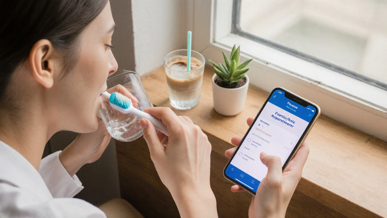 Ranní péče o zuby s důrazem na trvalé zdraví, ne na rychlý efekt.