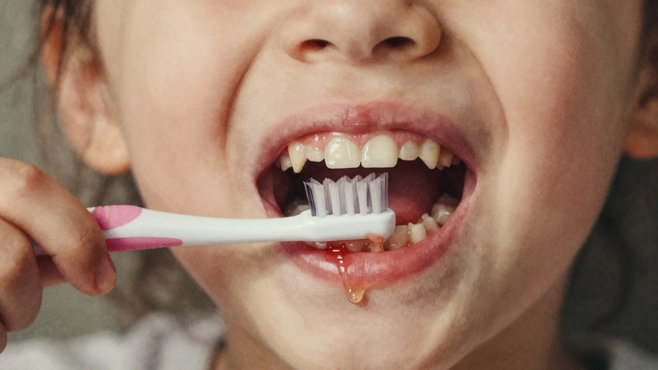 Dětské trvalé moláry vyrůstající s tenkou sklovinkou a těžko dostupné pro čištění.