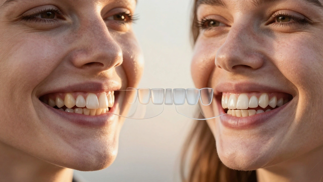 Před a po: od tmavých a nerovných zubů k dokonalému úsměvu s veneery.