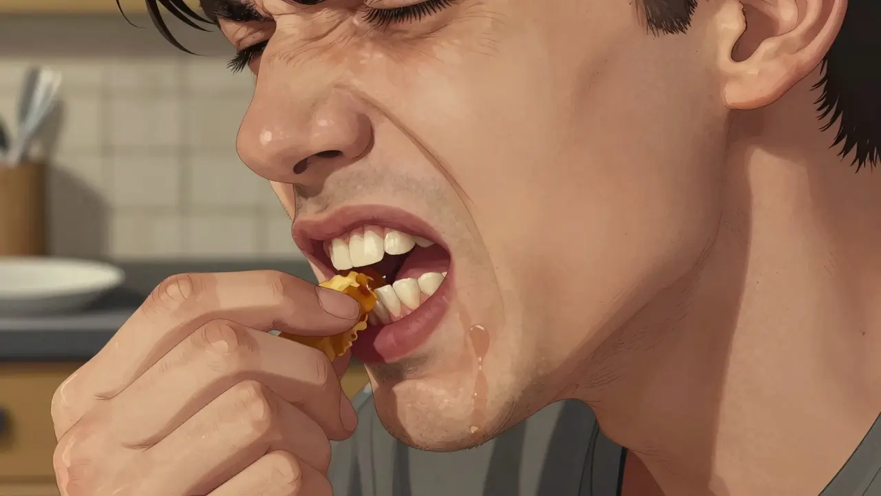 Muž má problémy s žvýkáním kvůli křivým zubům.