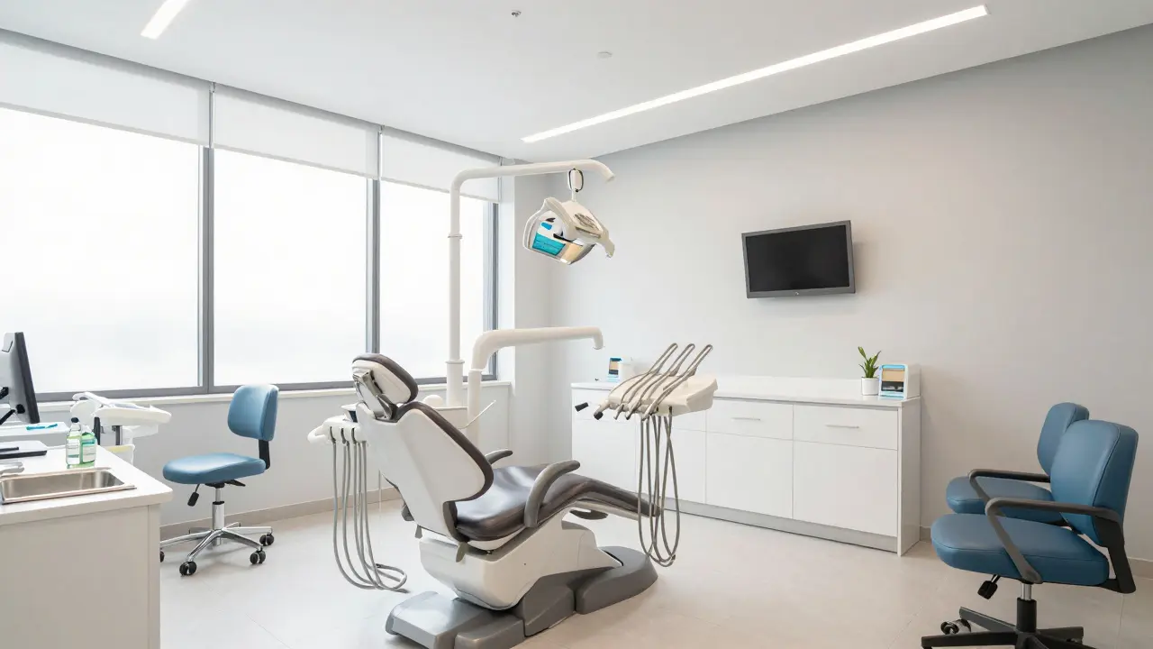 Moderní interiér stomatologické ordinace pro kosmetickou léčbu