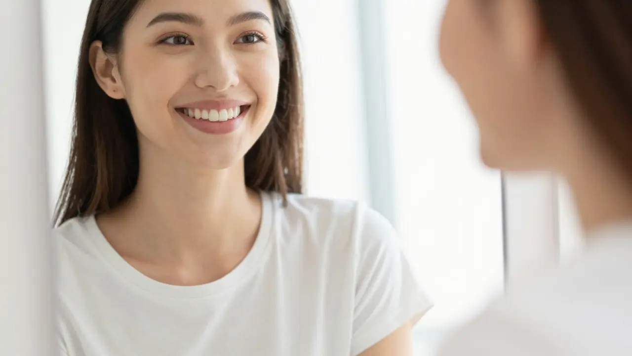 Detail sebevěroleho úsměvu s perfektně provedenými celokeramickými fasetami.