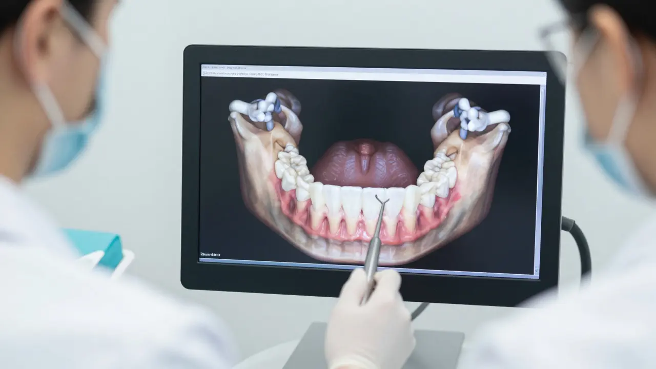 Digitální sken čelistí v moderní stomatologické klinice.