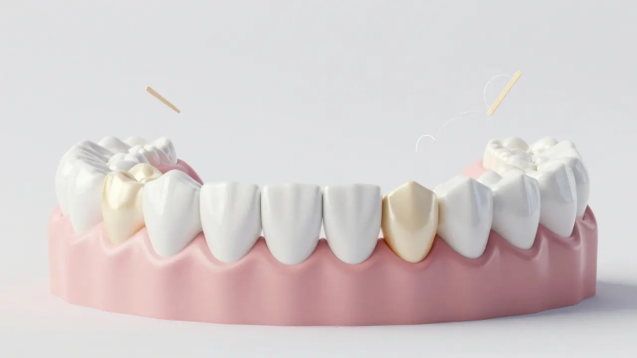 3D model zuby s důrazem na zadní třenové zuby a hygienu