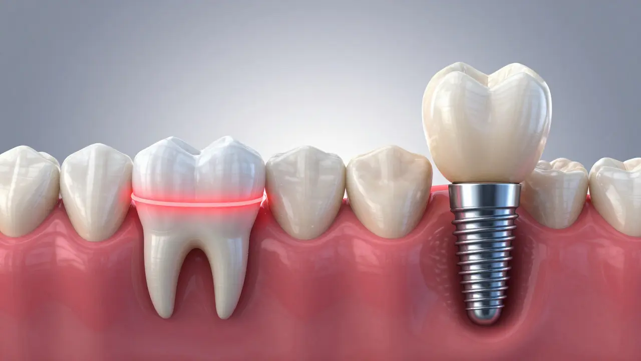 Porovnání zubního mostu a implantátu s důrazem na zachování sousedních zubů
