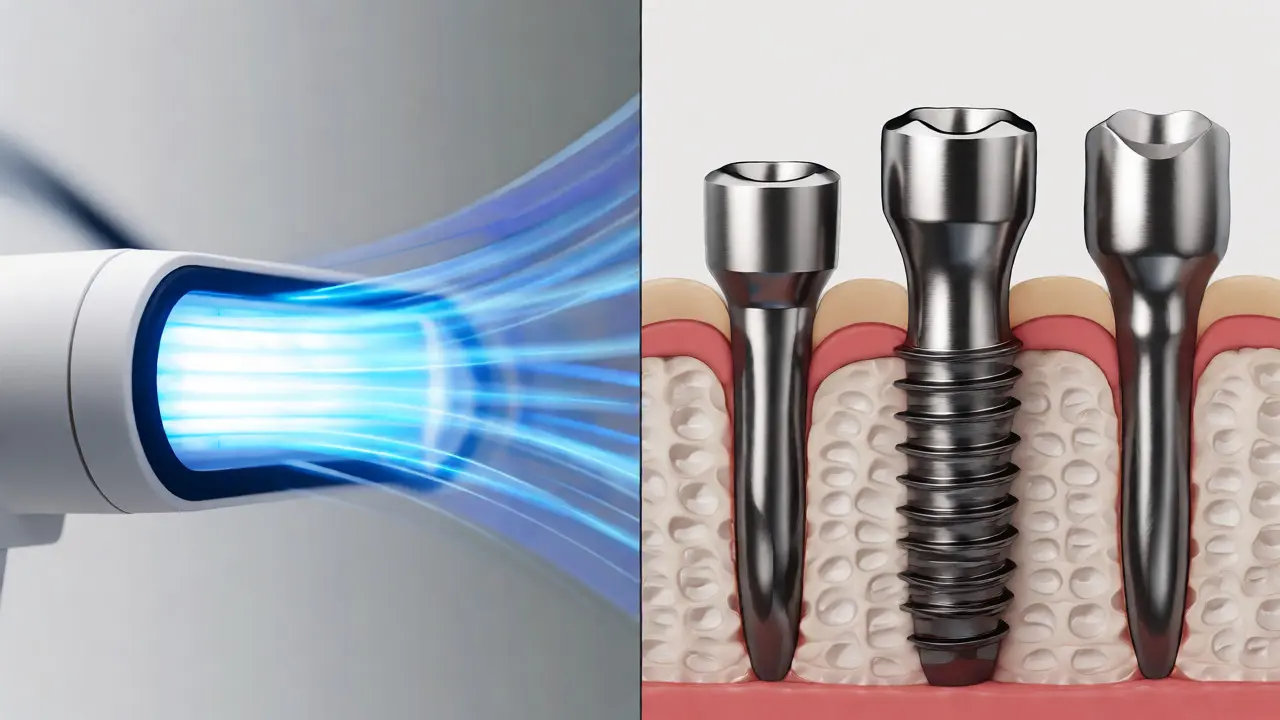 Porovnání rychlé kompozitní opravy a pomalé hojení implantátu